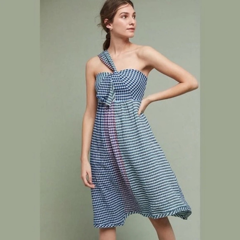 Anthro Maeve midi dress gingham summer